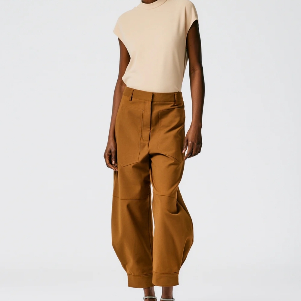 Women's Tan Pants, Tibi Sculpted